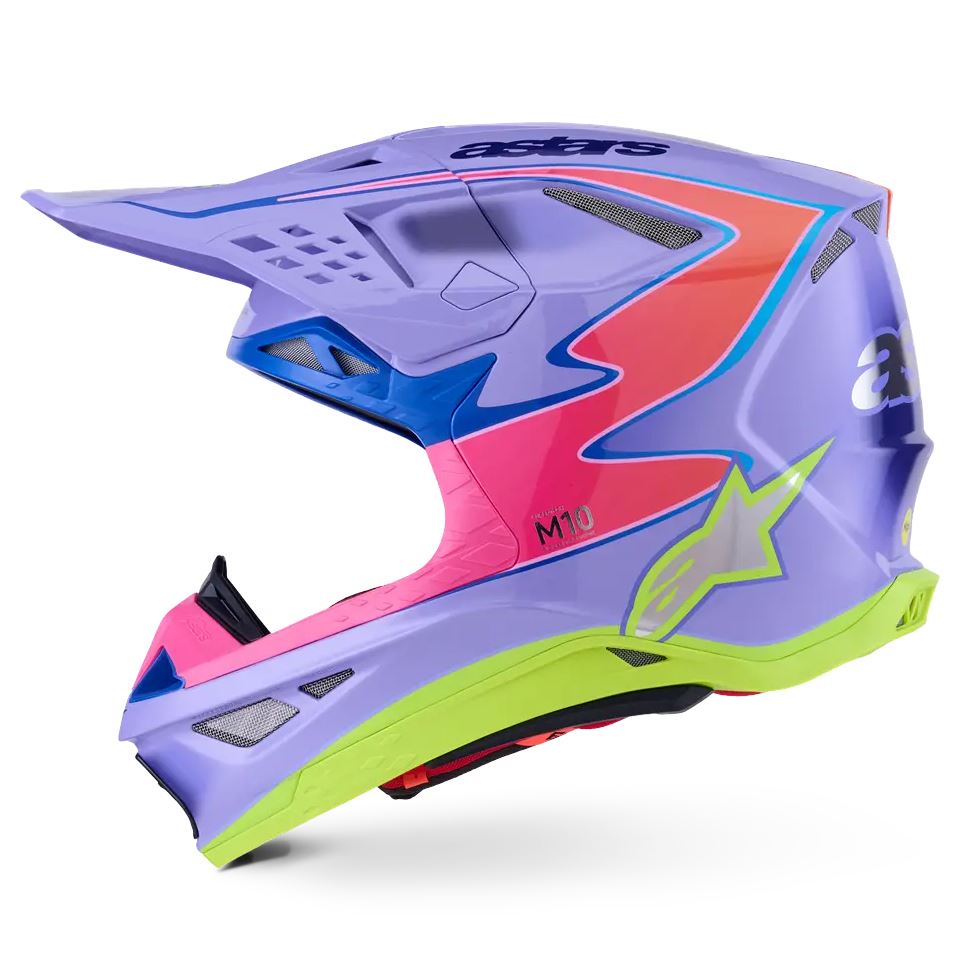 Alpinestars 2026 SM10 Jett Lawrence Motocross Helmet Purple Pink Yellow Flo