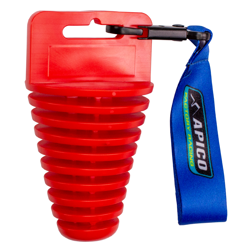 Apico 4 Stroke Four Stroke Exhaust Bung Plug Red Lanyard Motocross Enduro