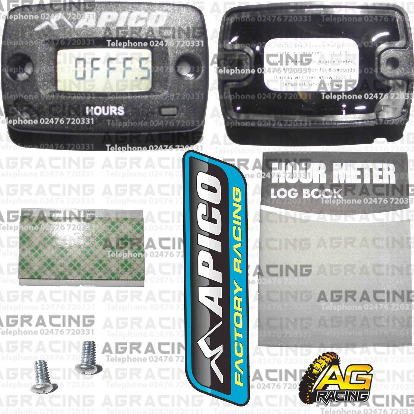 Apico Wireless Hour Meter Without Bracket Motocross Enduro Motorcycle ATV