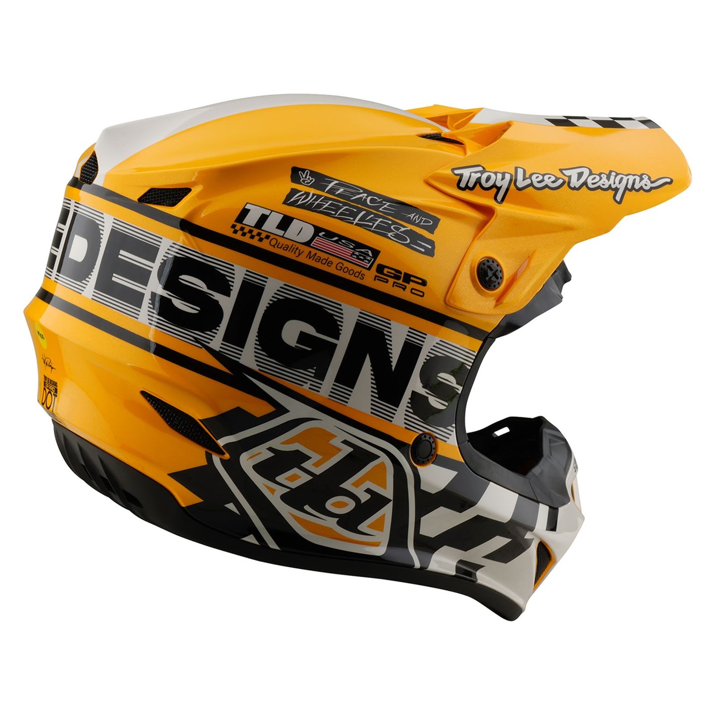 Troy Lee Designs Spring 2025 MX Helmet GP PRO Fifty-50 White Gold