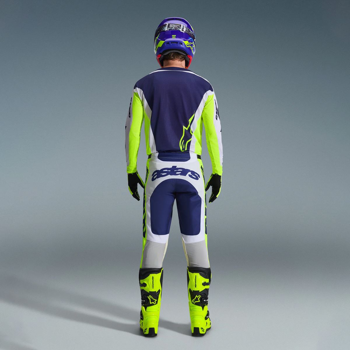 Alpinestars 2026 Racer Air Riway Motocross Combo Kit Light Grey Yellow Flo Blue