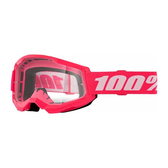 100% MX Goggles Strata 2 Youth Pink Clear