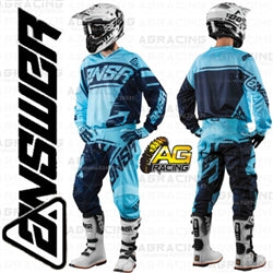 Answer Racing A18 Syncron Race Jersey Pants Combo Kit Blue Navy