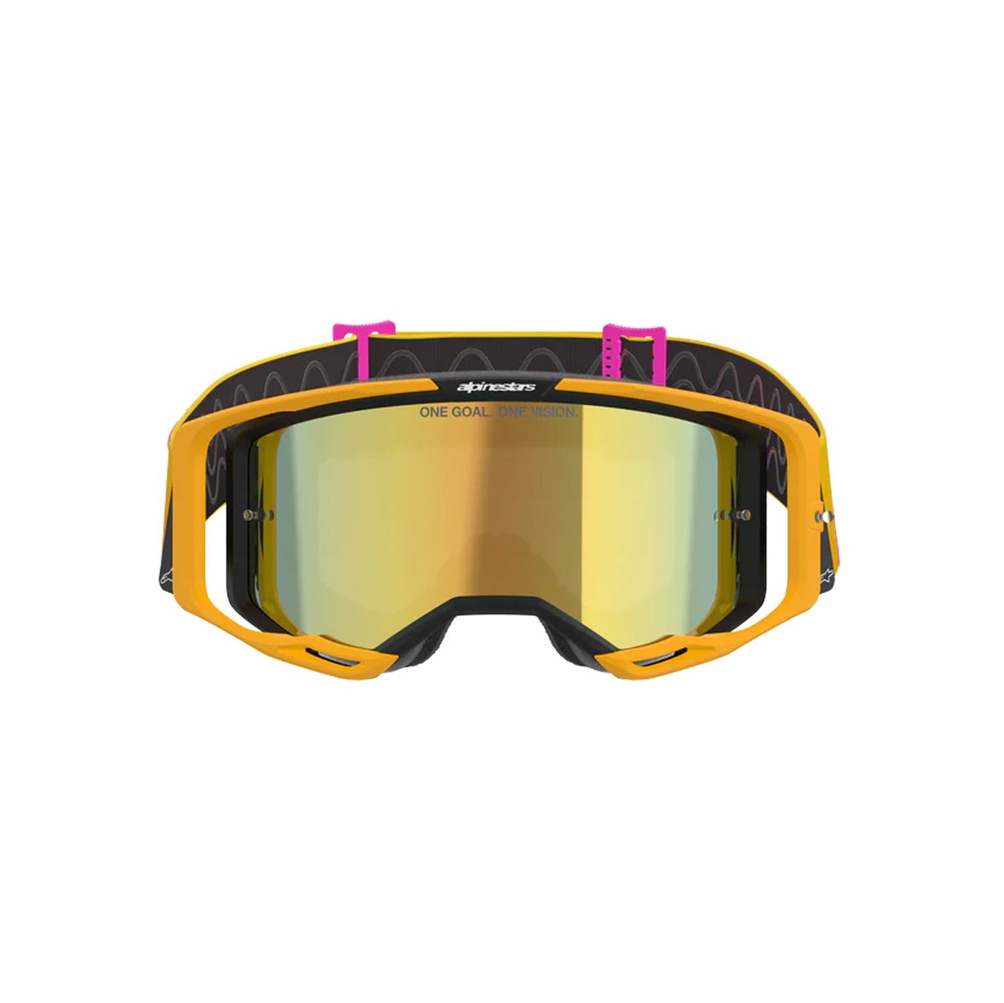 Alpinestars 2026 Vision 8 Corp Motocross Goggles Orange Yellow Pink Mirror Gold One Size