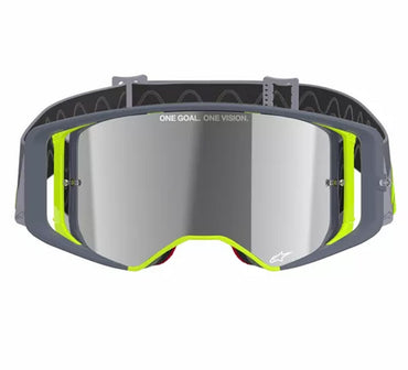 Alpinestars 2025 Goggles Supertech Stream Grey Yellow Mirror Silver