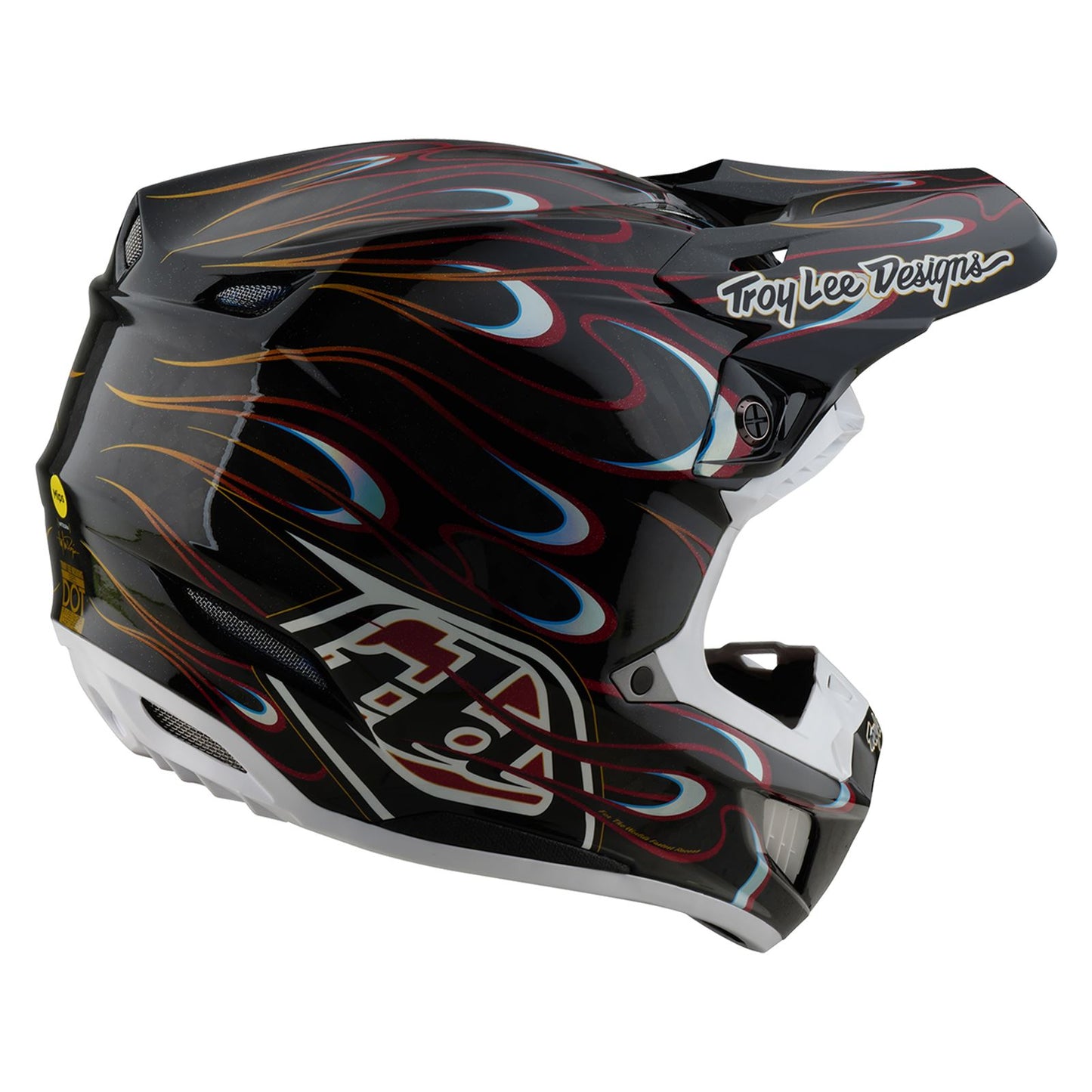 Troy Lee Designs Spring 2025 MX Helmet SE5 Carbon Torched Black Red