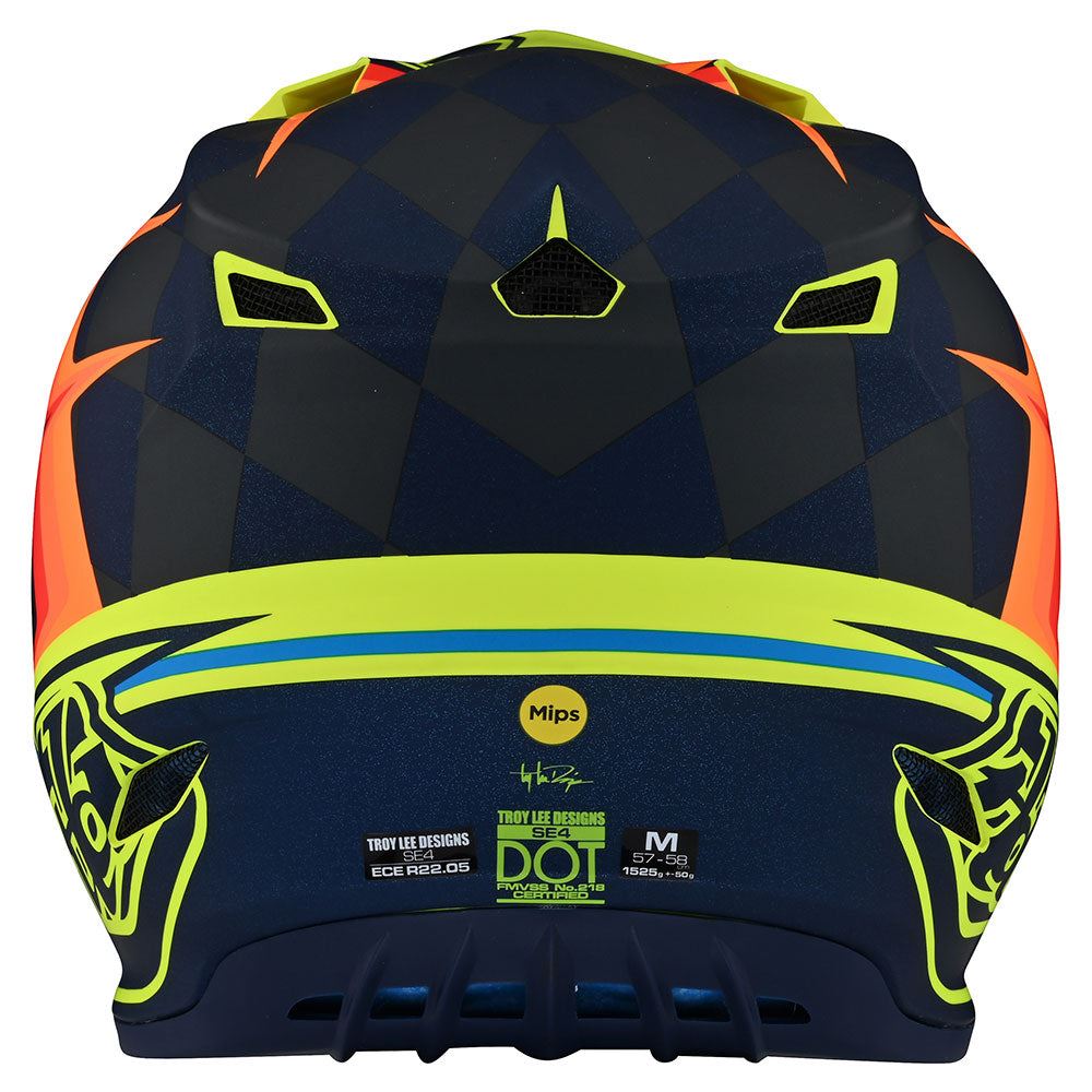 Troy Lee Designs SE4 Polyacrylite Helmet W/MIPS Warped Yellow M