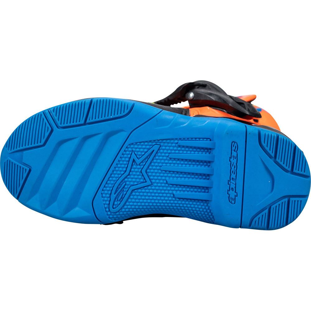 Alpinestars 2026 Tech 3S Kids Motocross Boots Orange Fluo Enamel Blue Yellow Fluo