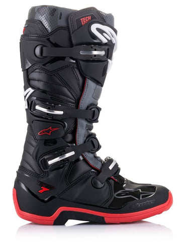 Alpinestars Tech 7 Motocross Boots Black Cool Grey Red