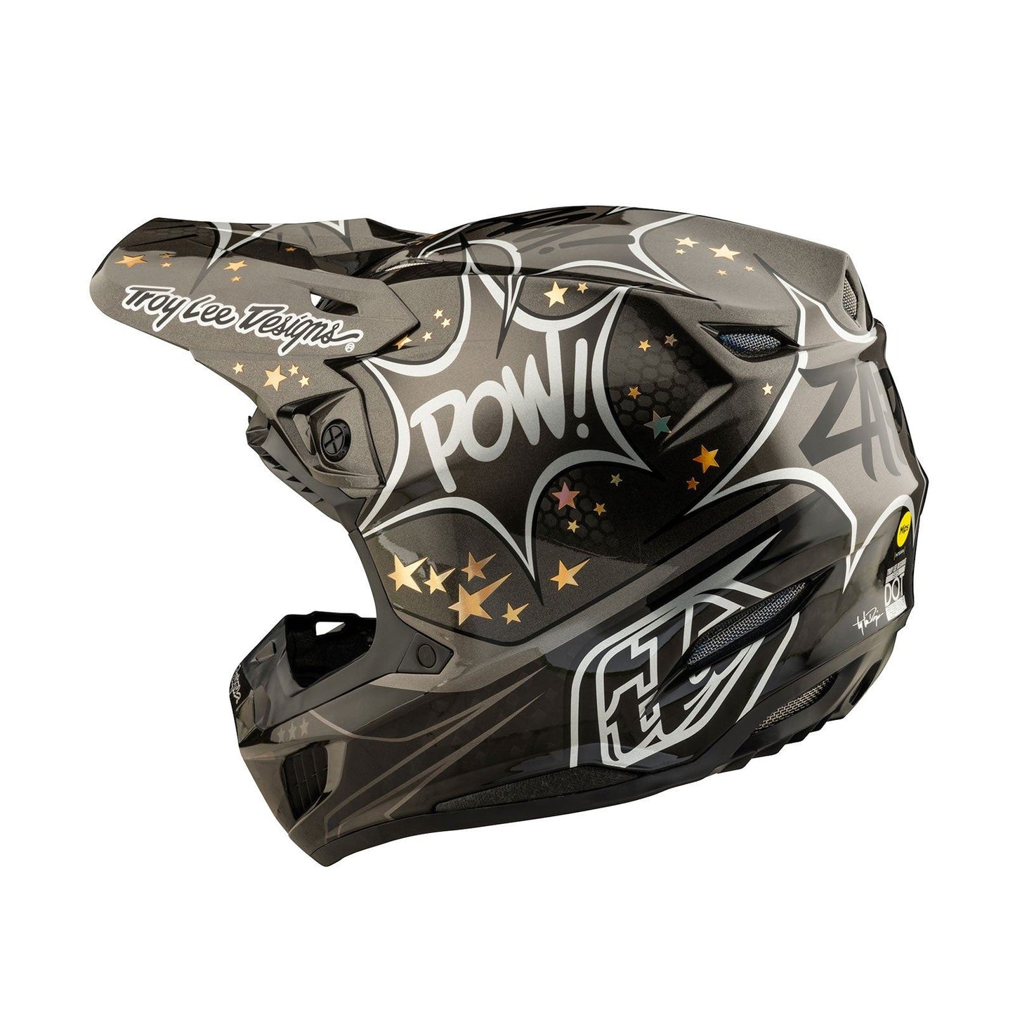 Troy Lee Designs 2025 Motocross Helmet SE5 Carbon Cosmic Explosion Grey