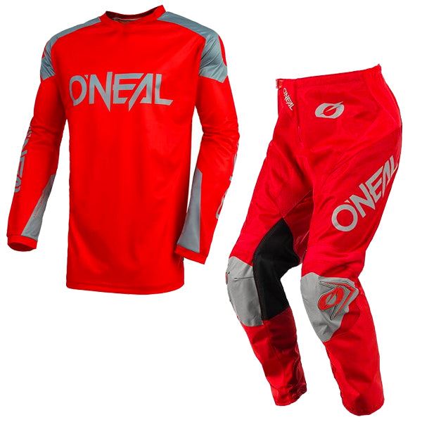 O'Neal 2024 Motocross Combo Kit Matrix Ridewear Red Grey
