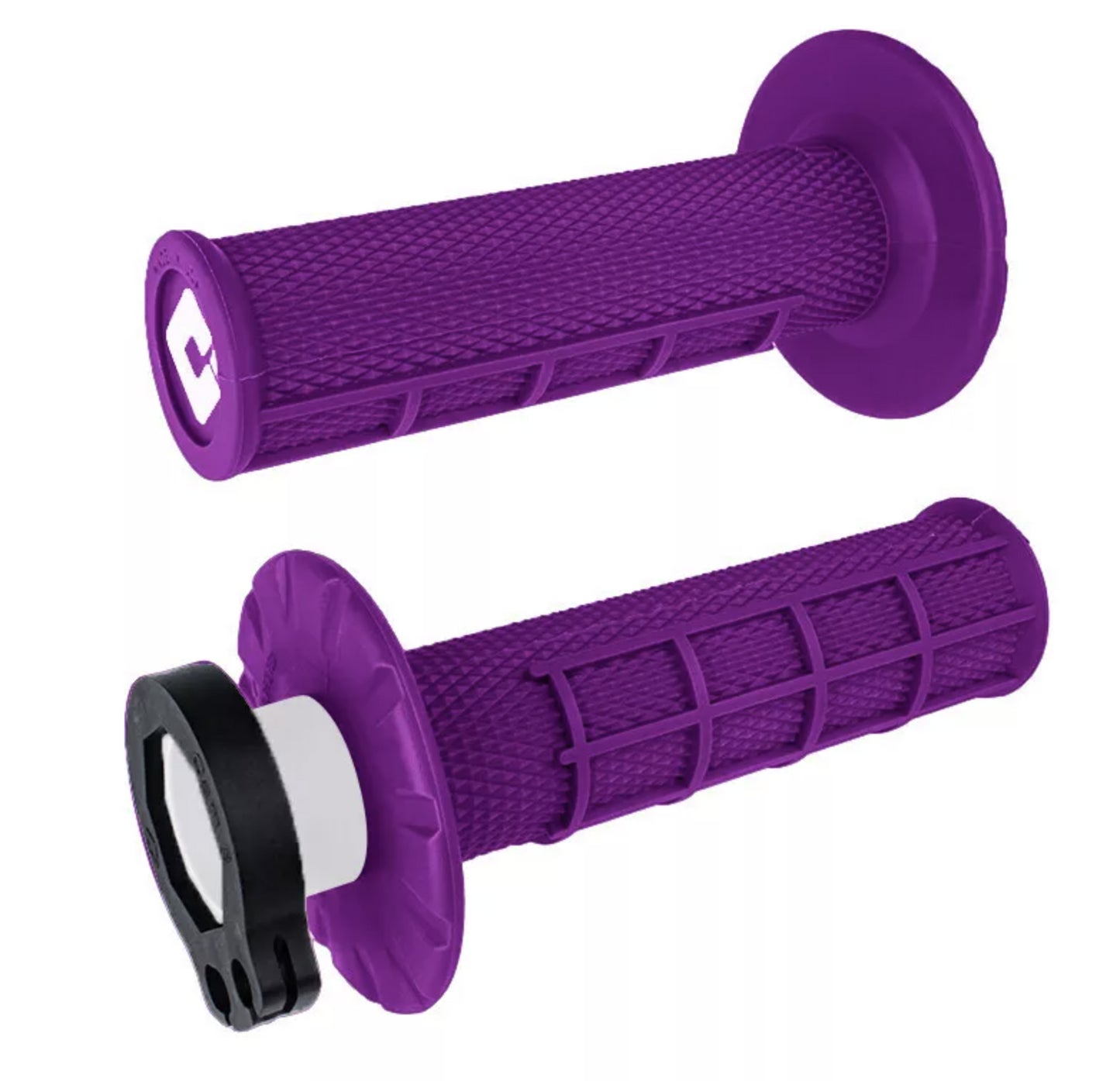 ODI Half Waffle MX Lock-On Grip Set Purple For Yamaha YZ 450F 2014-2024