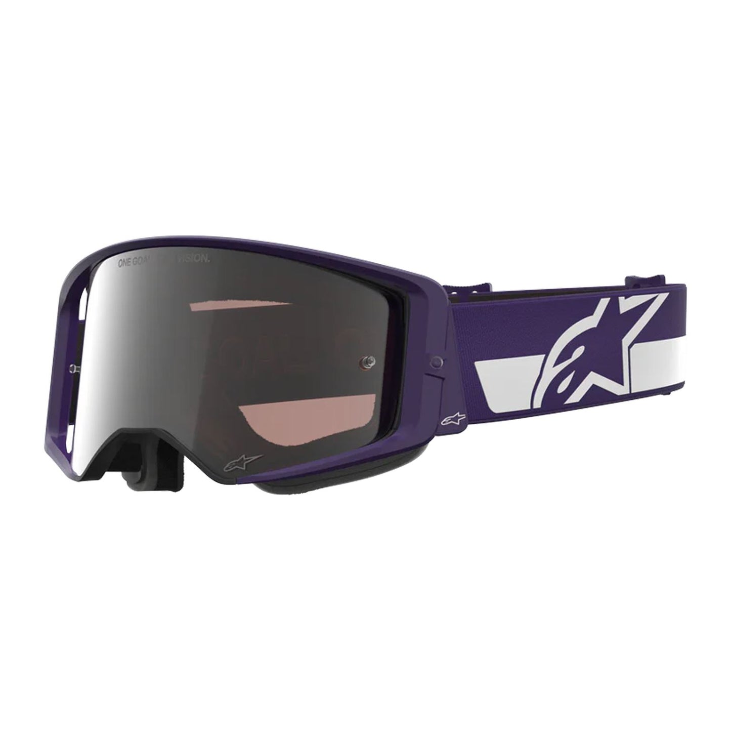 Alpinestars 2026 Supertech Hunter Lawrence Signature Motocross Goggles Purple White Mirror Silver One Size