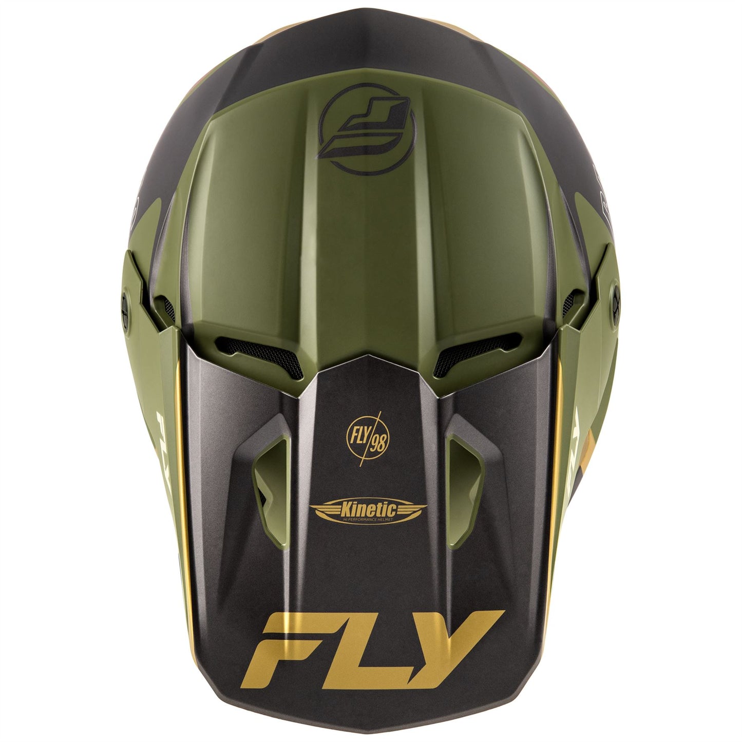 Fly Racing 2025 Kinetic Rally Motocross Helmet Matt Moss Grey Khaki Off-White