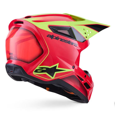 Alpinestars 2026 SM3 Fray Motocross Helmet Red Yellow Flo Black