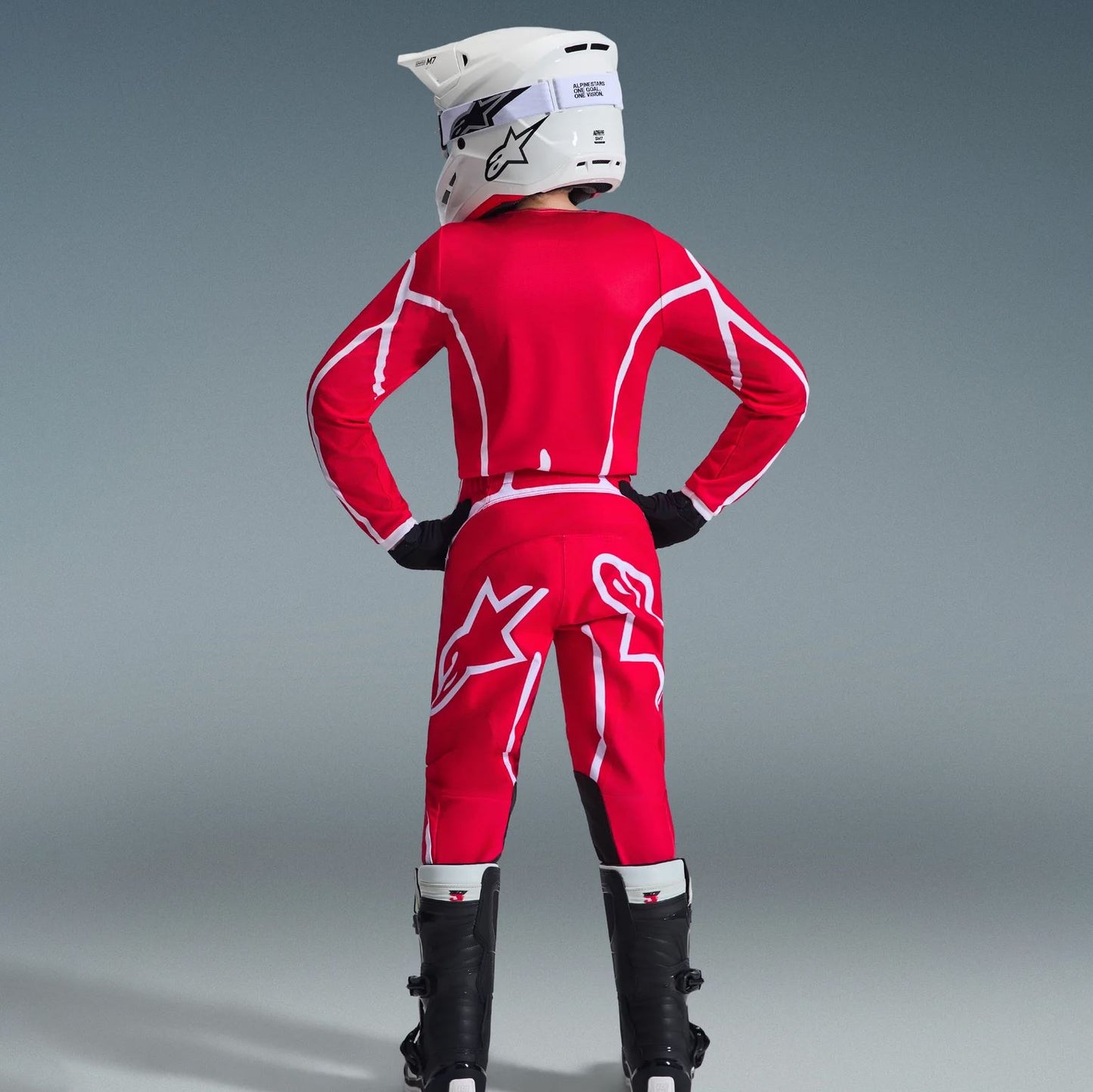 Alpinestars 2026 Youth Fluid Apex Motocross Combo Kit Red White