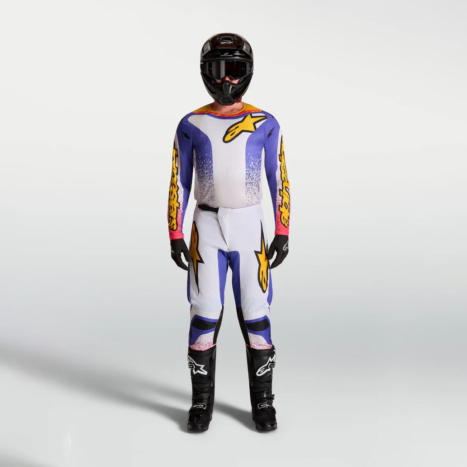 Alpinestars 2027 Fluid Drag MX Combo Kit Light Lilac Blue Iris Gold