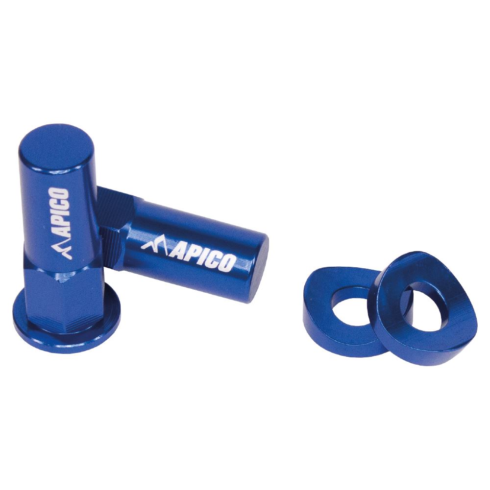 Apico Aluminium Rim Lock Nut & Washer Set Blue For Husqvarna TC FC TE FE TX