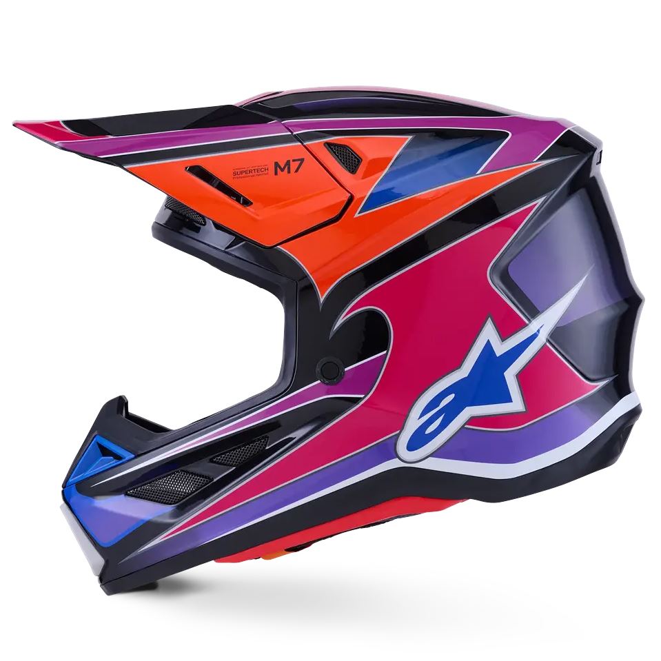 Alpinestars 2026 SM7 Fuse Motocross Helmet Blue Purple Pink