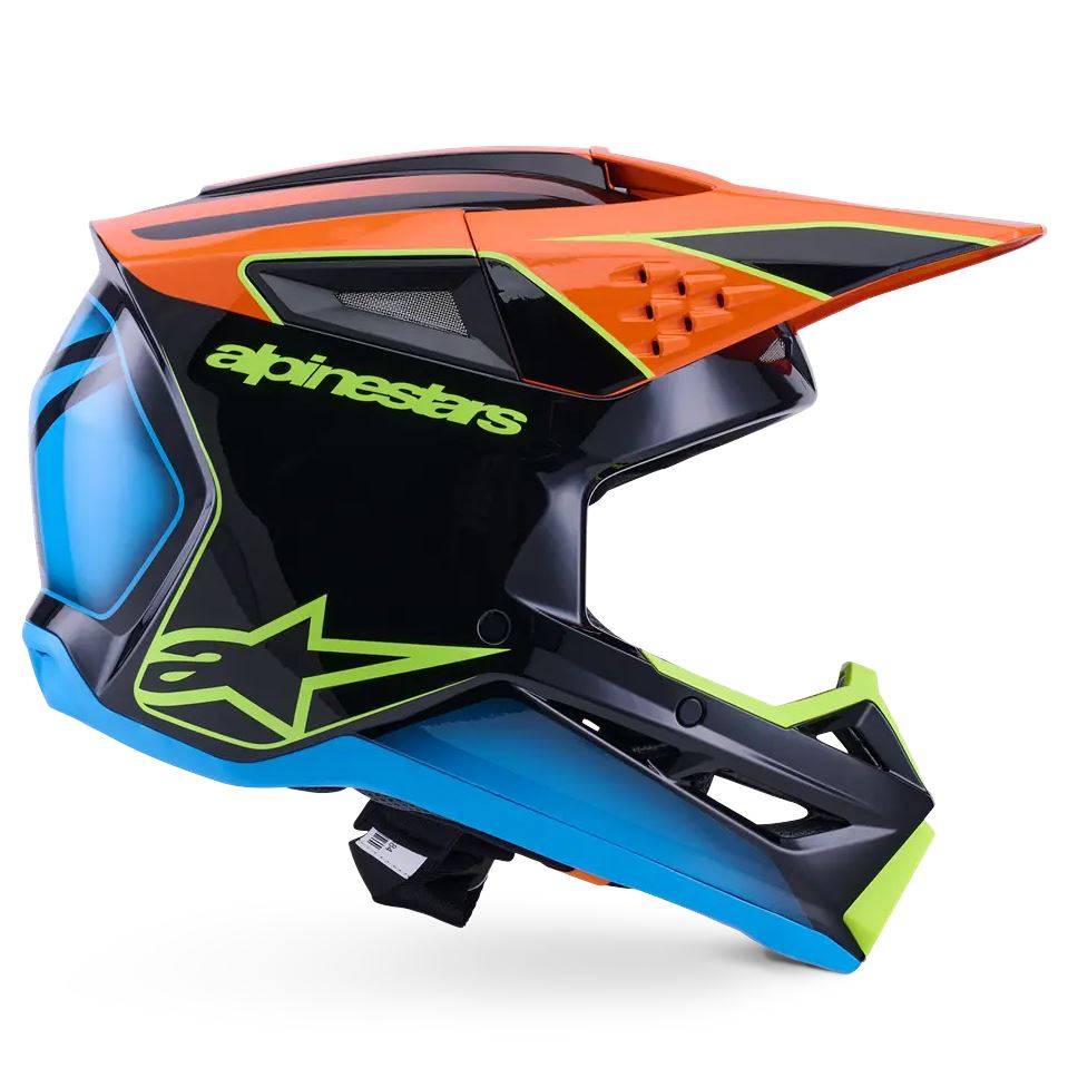 Alpinestars 2026 SM3 Fray Motocross Helmet Black Orange Yellow Flo