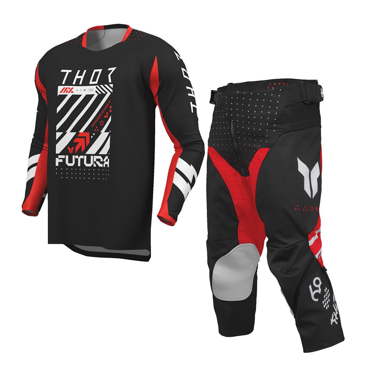 Thor 2026 Youth Launchmode Futura Black Red MX Combo Kit