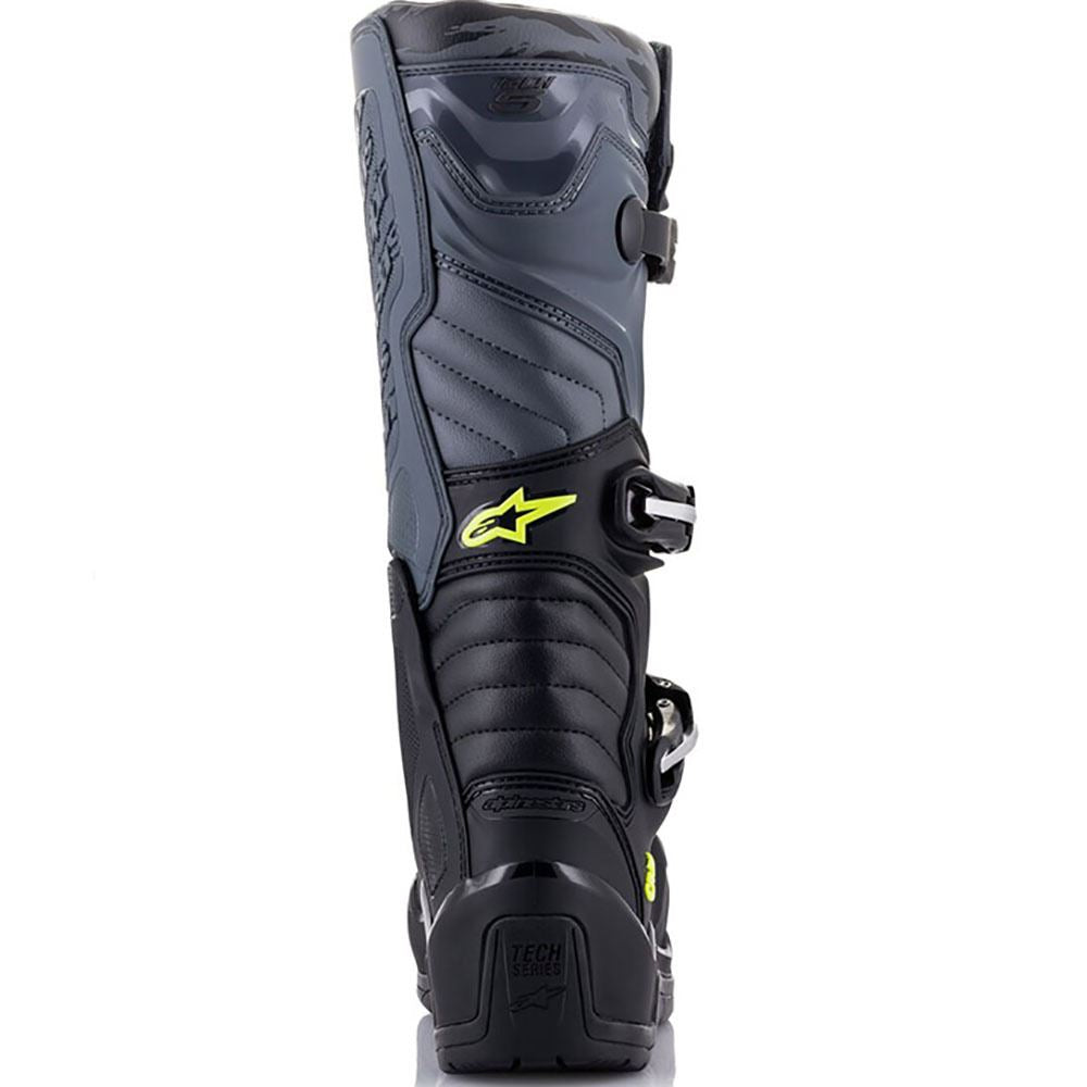 Alpinestars 2026 Tech 5 Motocross Boots Black Cool Grey Yellow Fluo