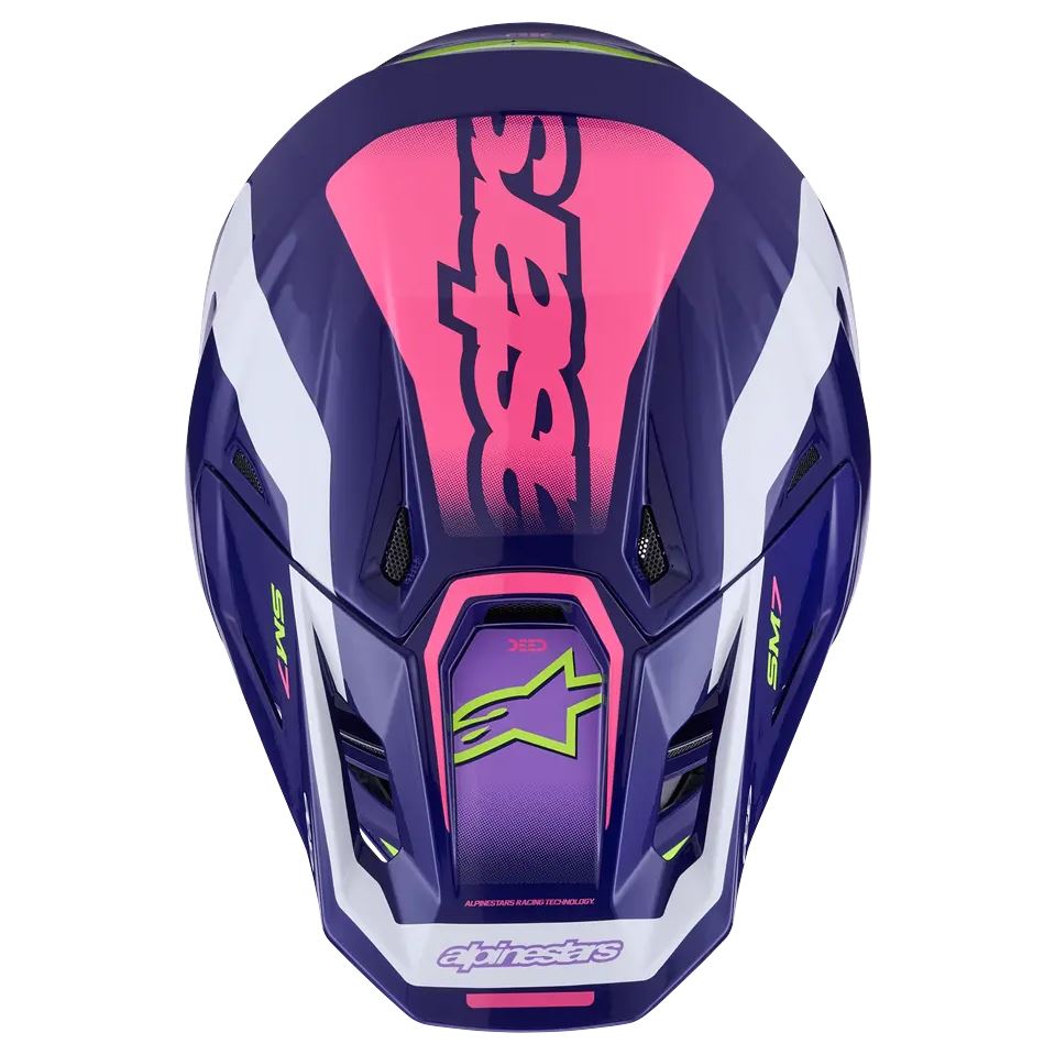 Alpinestars 2026 SM7 Deed Motocross Helmet Purple Pink Glossy