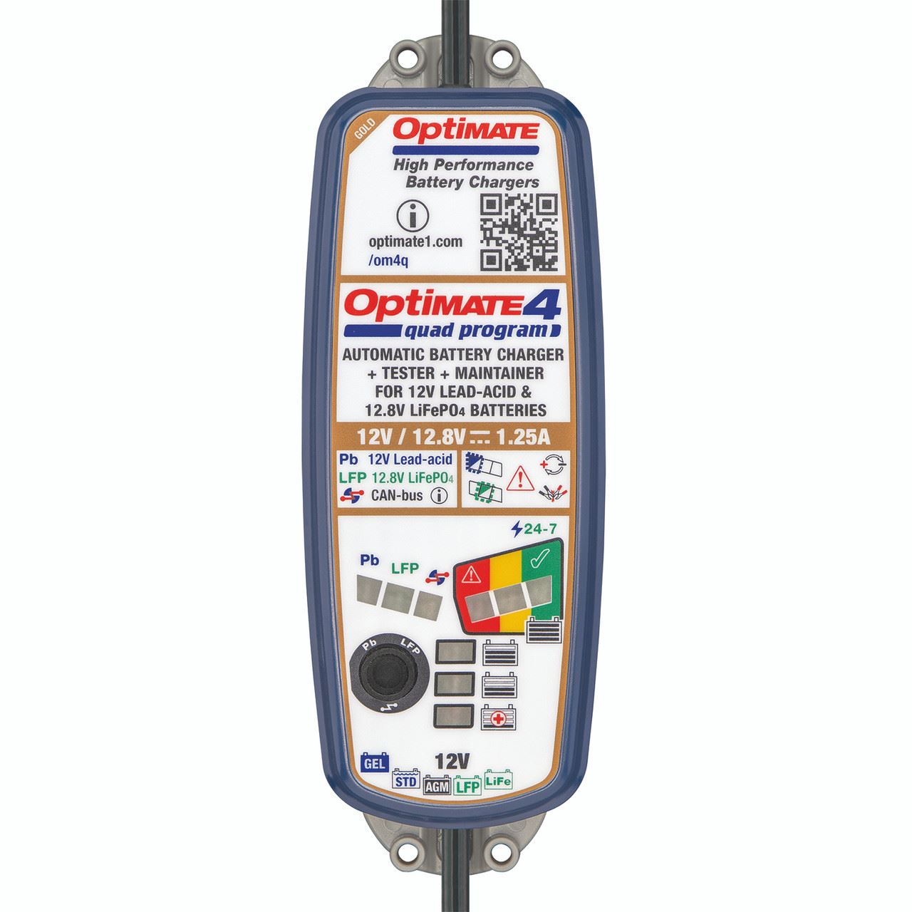 OptiMate 4 Quad Program Gold Premium 12V 1.25A Battery Charger Optimiser BMW Triumph
