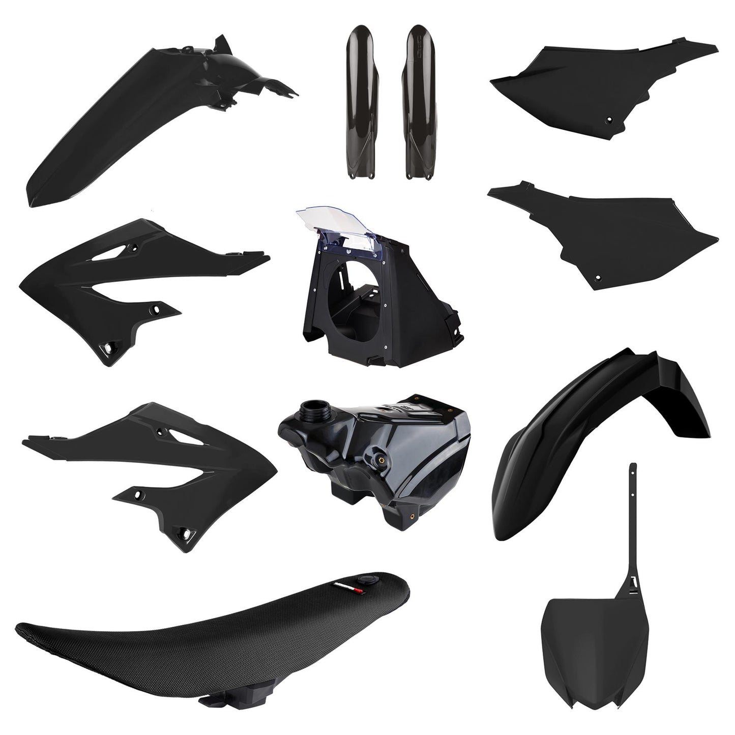 Polisport Black Plastics Box Kit For Restyling Kit Yamaha YZ 125 2002-2021 Restyle To 2022