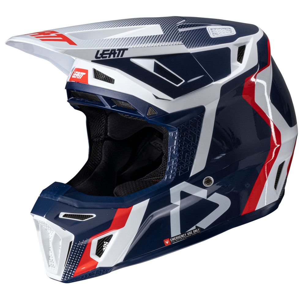 Leatt 2025 Composite Motocross Helmet V25 8.5 Royal With 5.5 Goggles