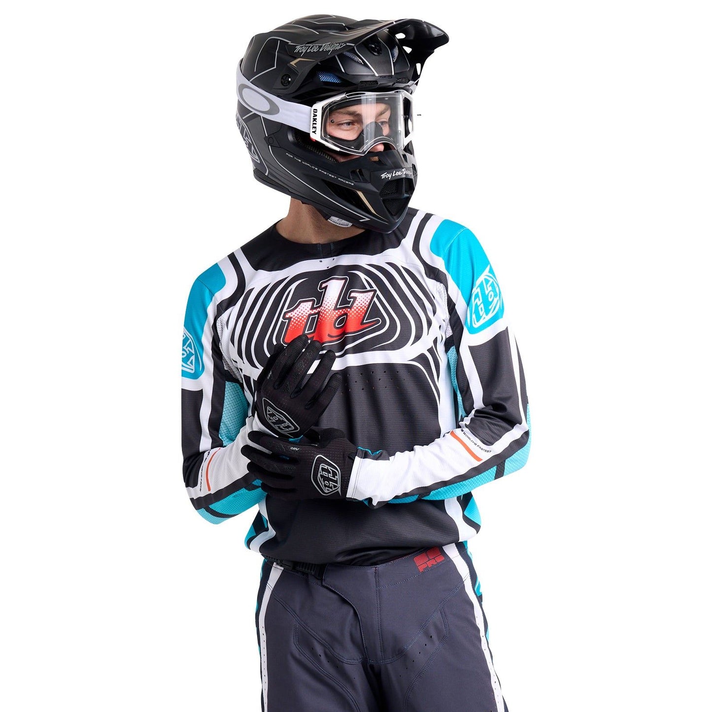 Troy Lee Designs 2025 Motocross SE PRO Wavez Jersey Phantom Turquoise