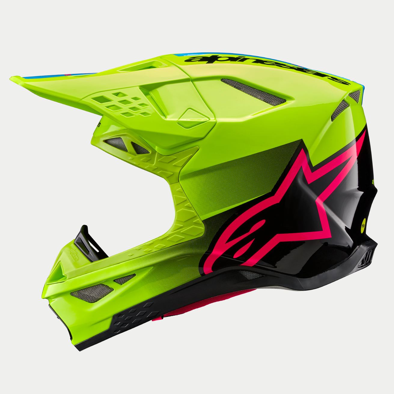 Alpinestars 2024 Supertech SM10 Unite Yellow Fluo Black Diva Pink Motocross Helmet