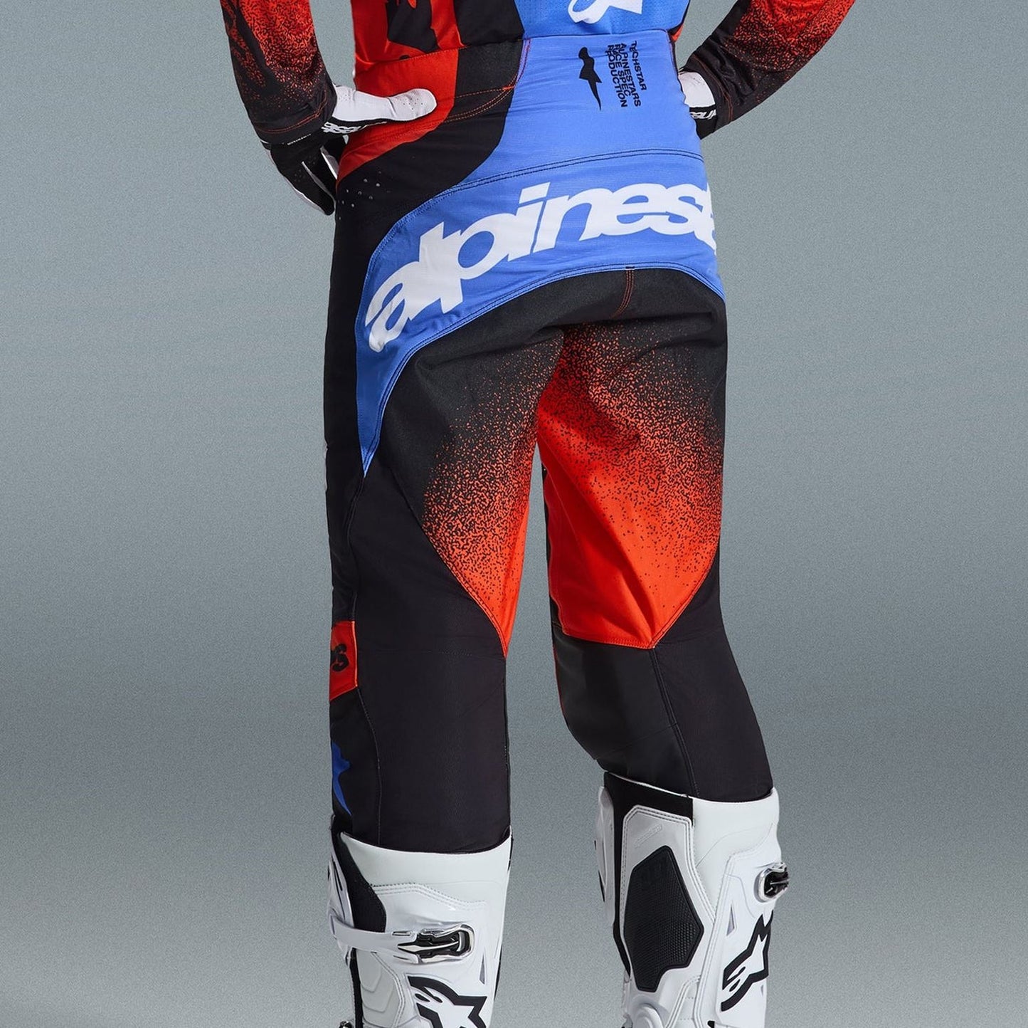 Alpinestars 2026 Techstar Knif Motocross Pants Orange Black Ucla Blue