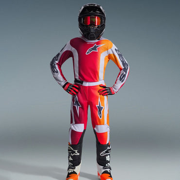 Alpinestars 2026 Youth Fluid Portl Motocross Combo Kit Red Grey