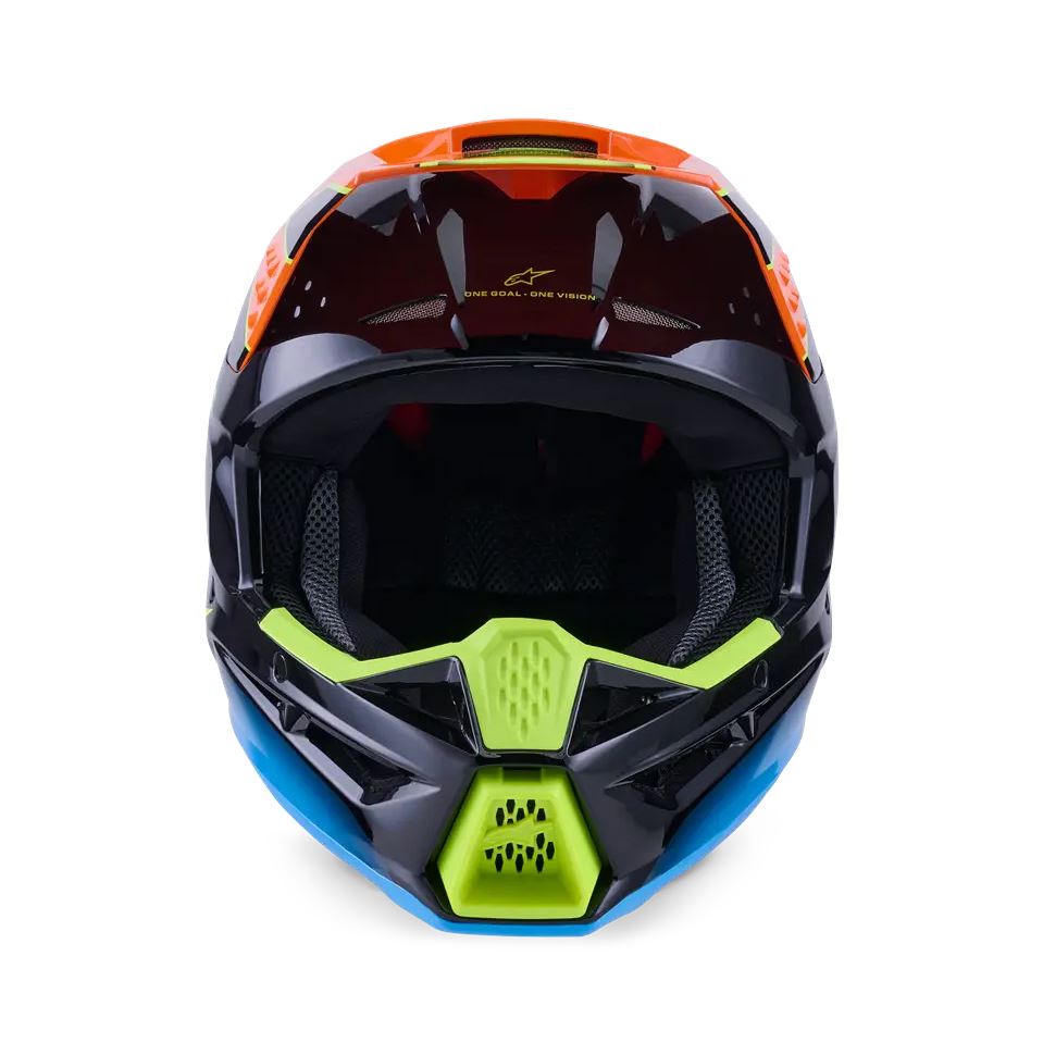 Alpinestars 2026 SM3 Fray Motocross Helmet Black Orange Yellow Flo
