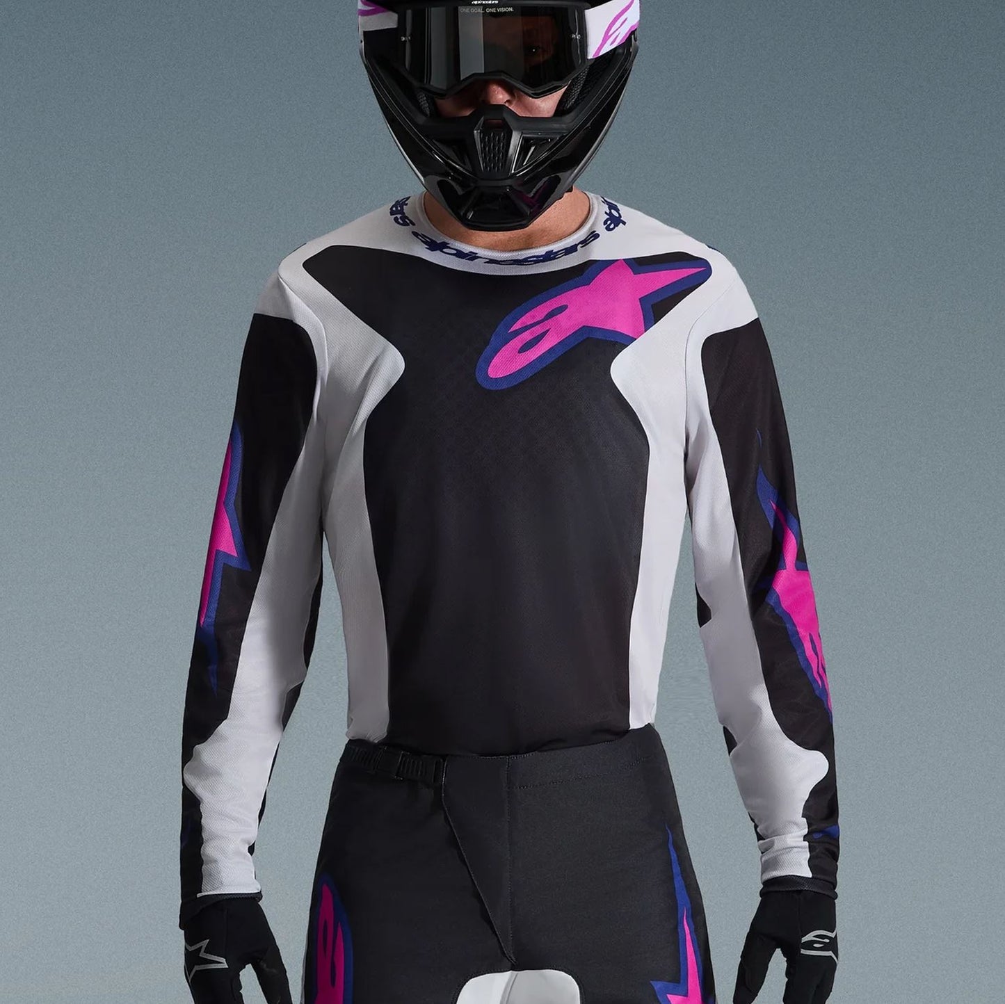 Alpinestars 2026 Fluid Grid Motocross Combo Kit Black Light Green Purple