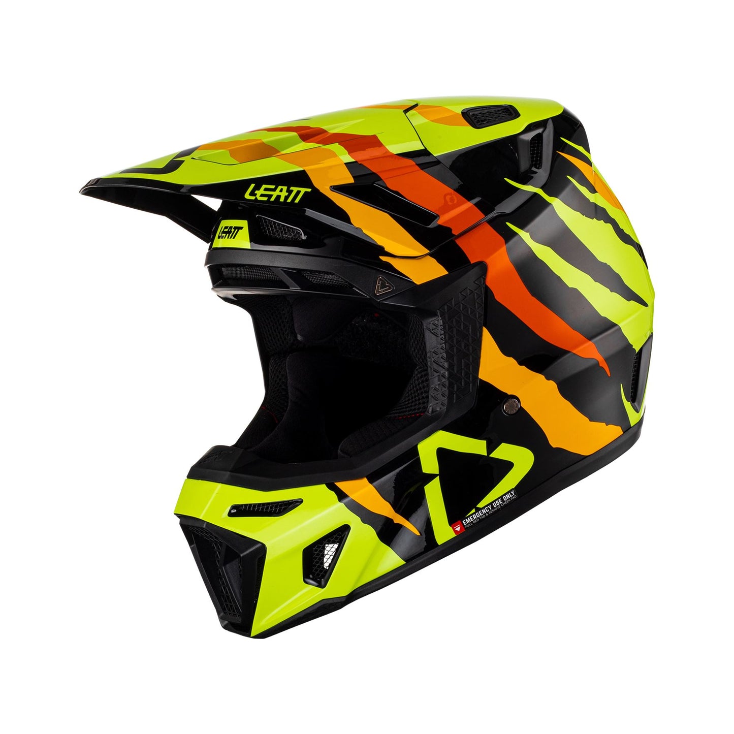 Leatt 2024 Helmet Moto 8.5 V23 Citrus Tiger with 5.5 Goggles Bag
