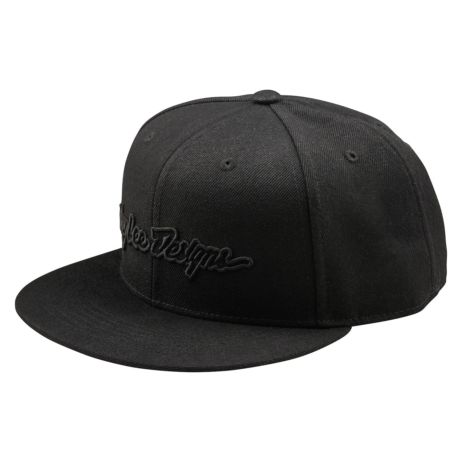 Troy Lee Designs Spring 2025 MX Signature Flat Bill Snapback Cap Black Black