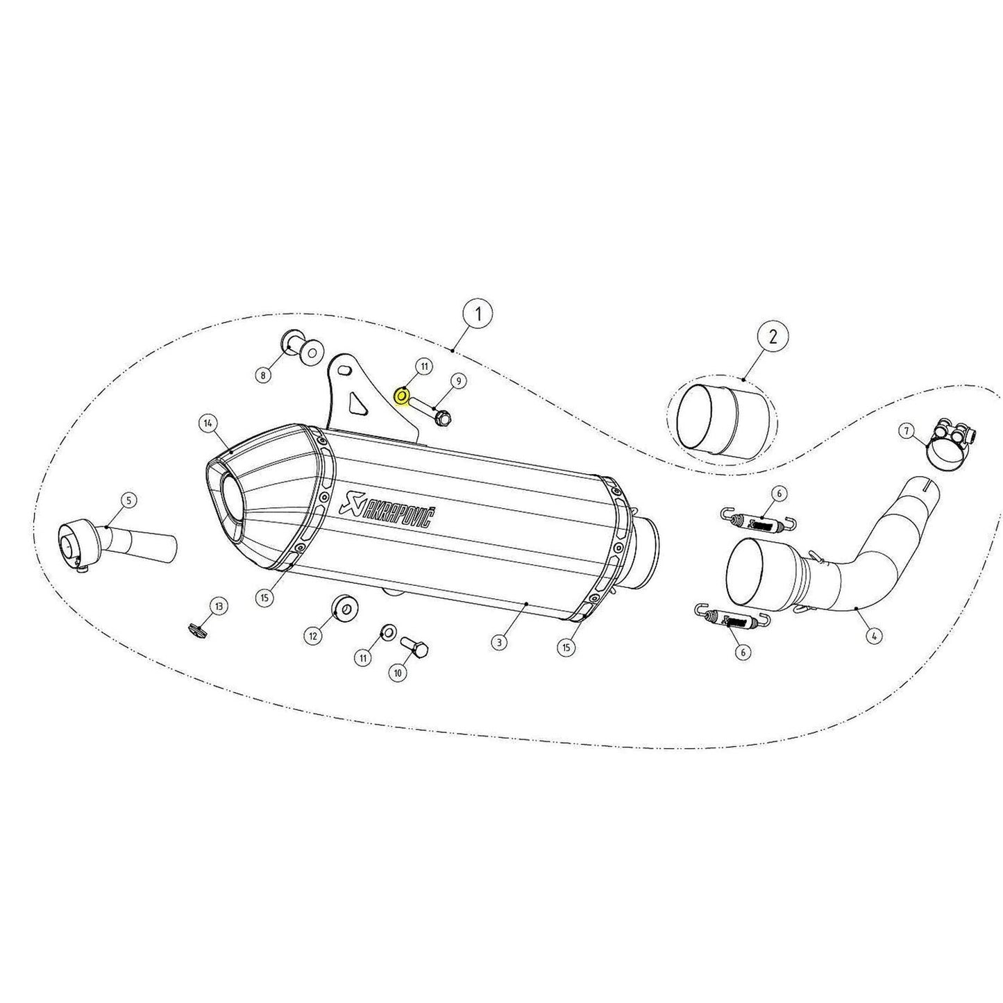 Akrapovic Stainless Steel Exhaust Washer For Suzuki SV 650 2016-2024