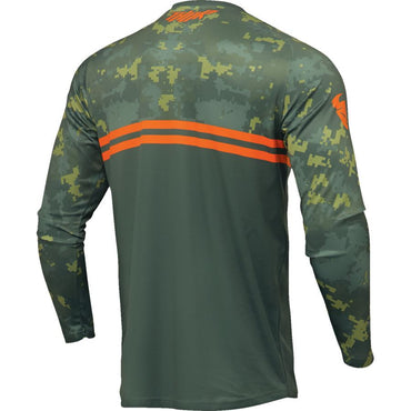 Thor 2025 Youth Sector Digi Camo Green Motocross Jersey