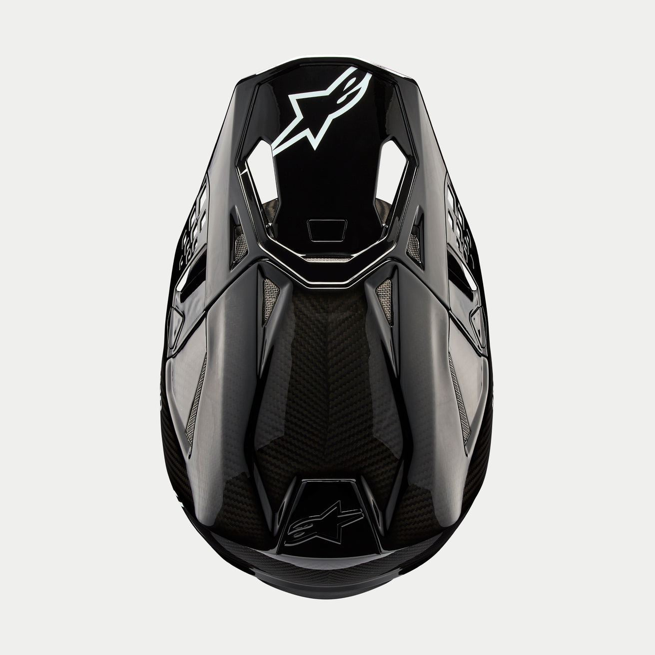 Alpinestars 2024 Supertech SM10 Solid Black Glossy Carbon Motocross Helmet