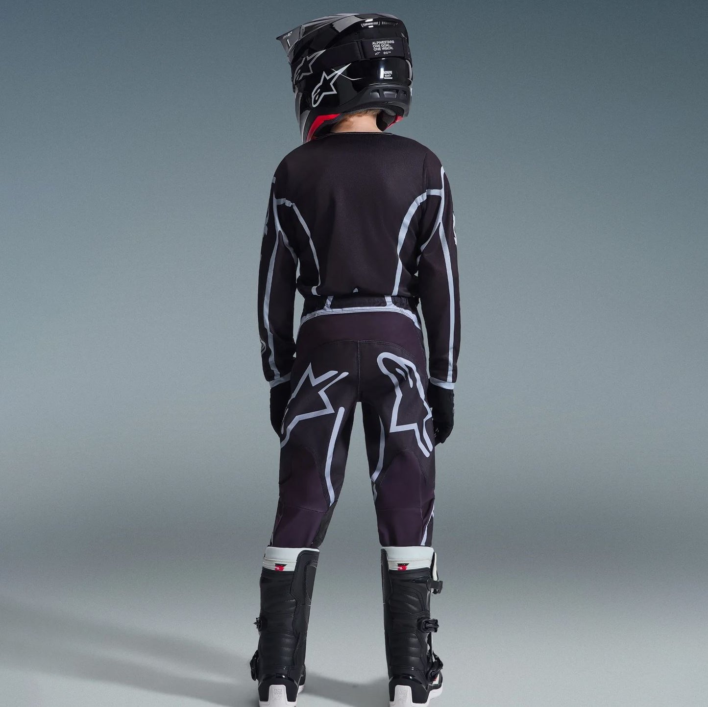 Alpinestars 2026 Youth Fluid Apex Motocross Combo Kit Black Grey