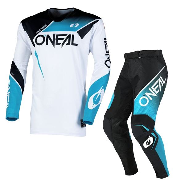 o'neal motocross gear O'Neal 2025 Motocross Combo Kit Hardwear Air Black White Teal