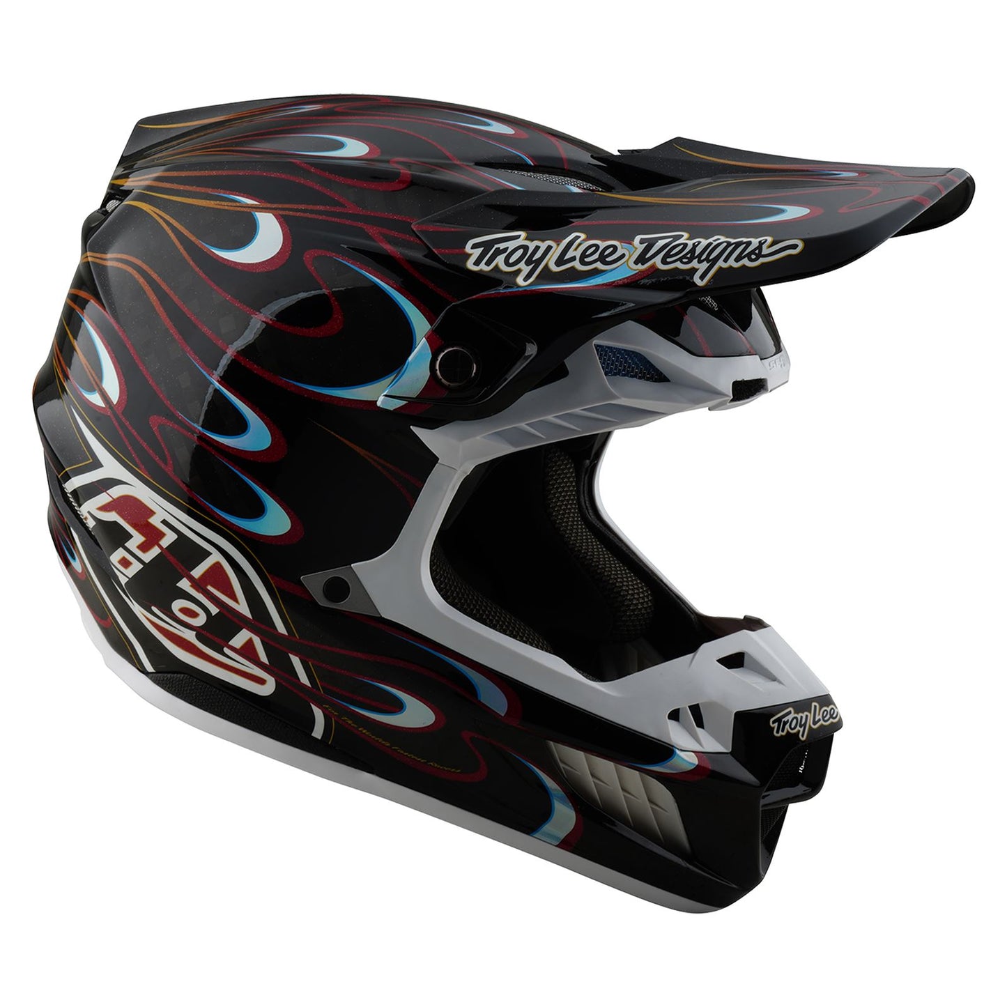 Troy Lee Designs Spring 2025 MX Helmet SE5 Carbon Torched Black Red