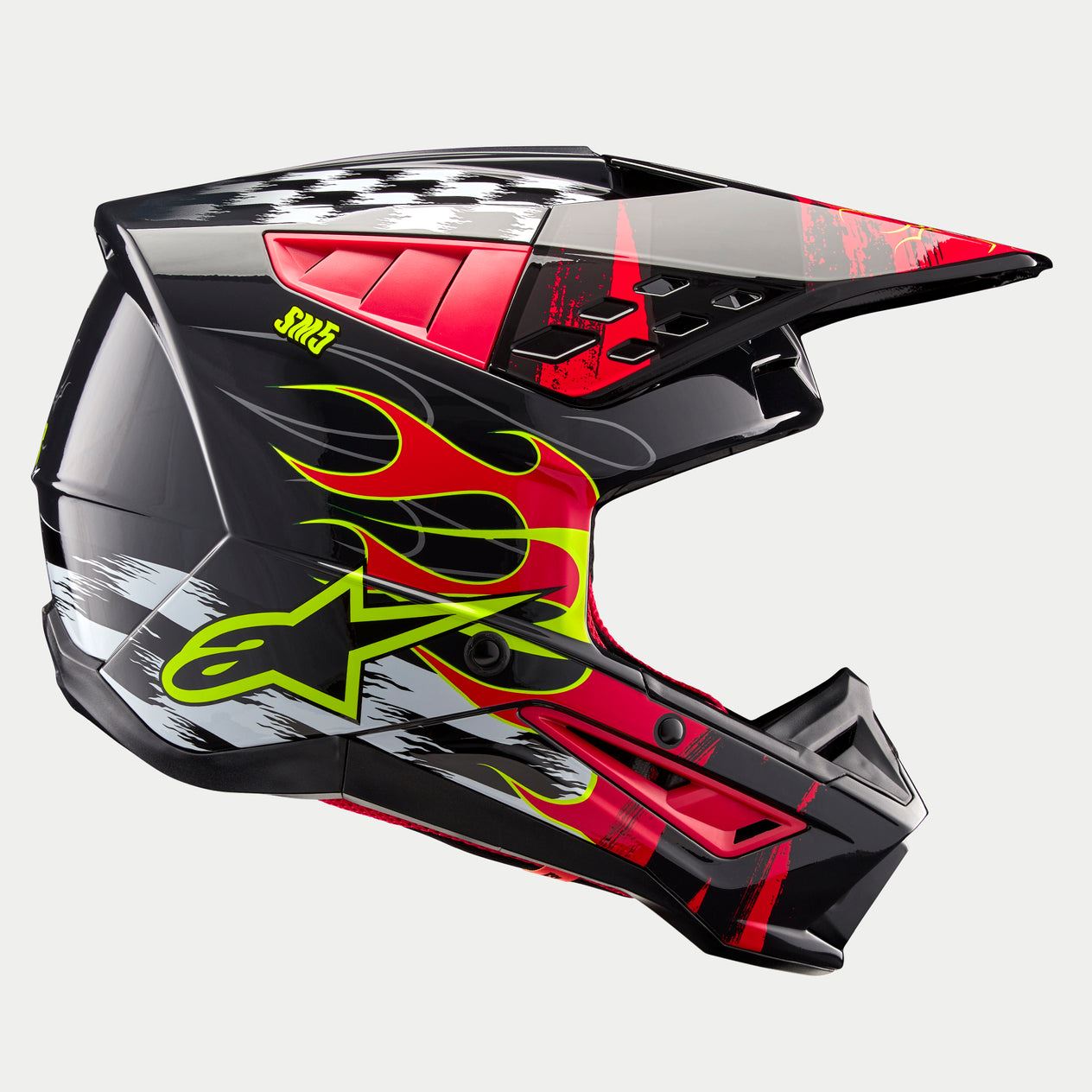 Alpinestars 2026 Supertech SM5 Rash Dark Grey Bright Red Motocross Helmet