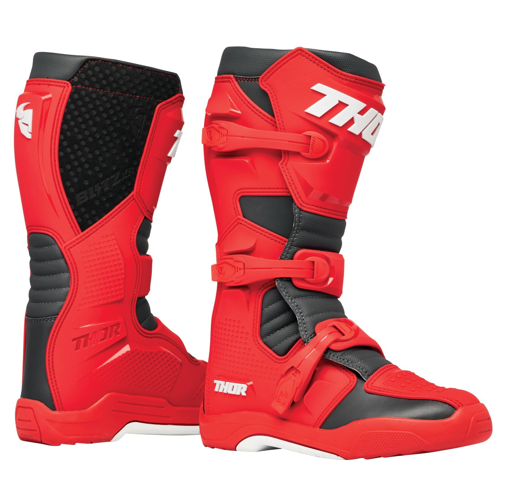 Thor 2024 Motocross Boots Blitz XR Red Charcoal