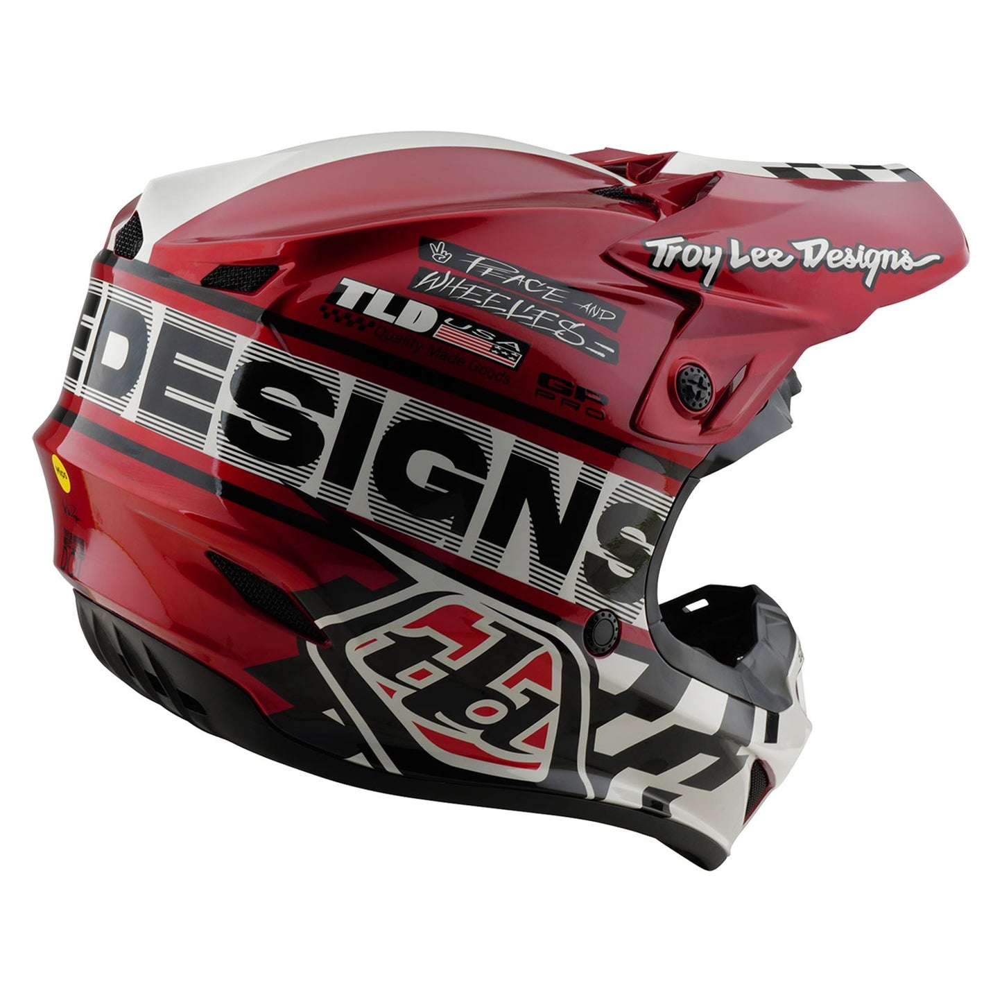 Troy Lee Designs Spring 2025 MX Helmet GP PRO Youth Fifty-50 White Red