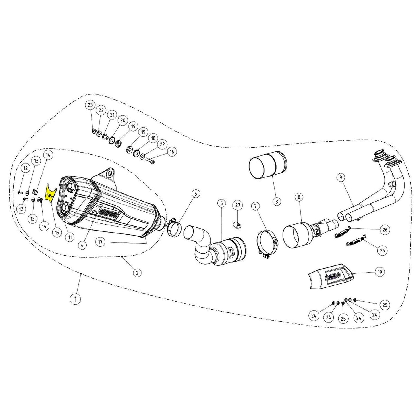Akrapovic Stainless Steel Silencer Bracket For Yamaha XP 560 T-Max ABS T-Max 20th Anniversary 2021