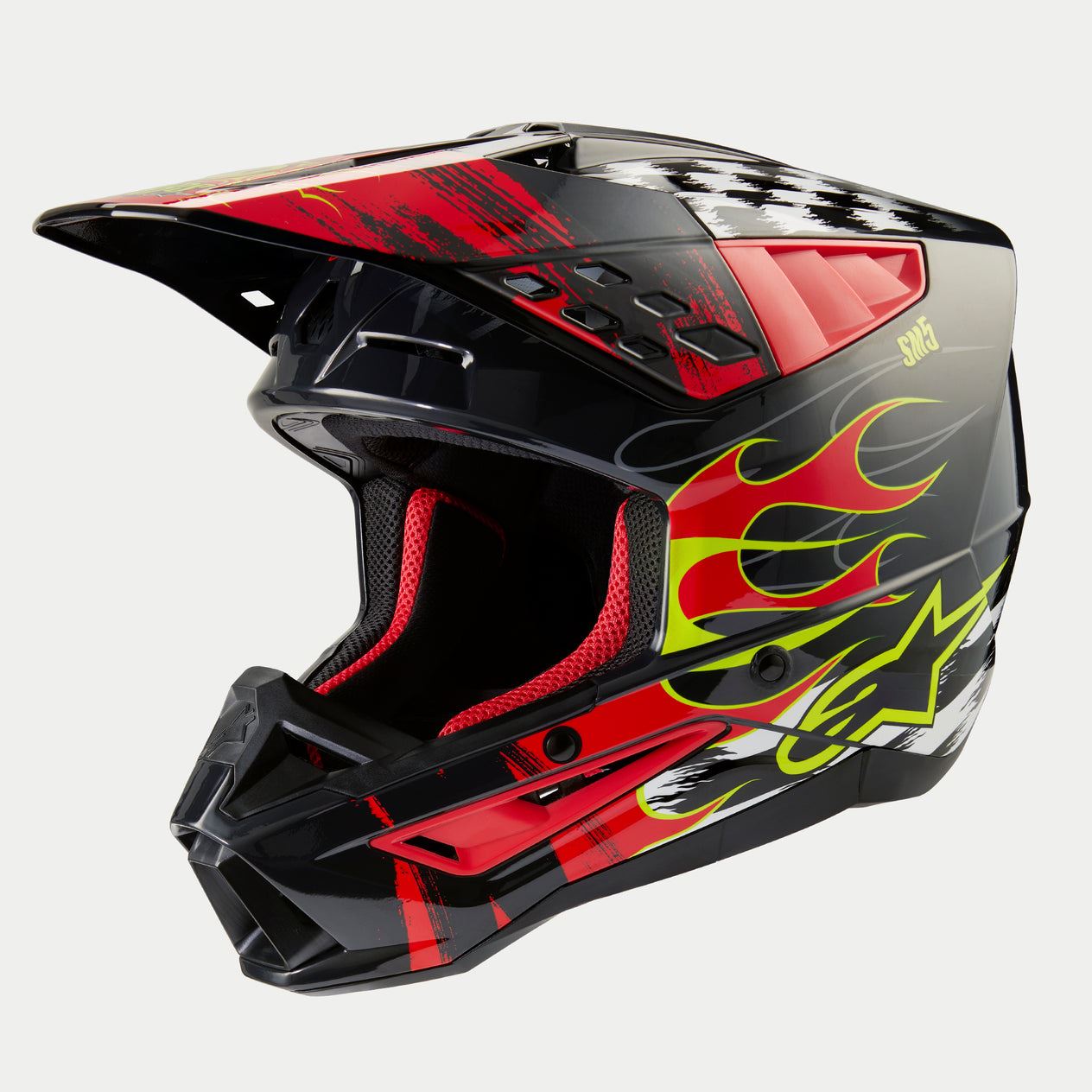 Alpinestars 2024 Supertech SM5 Rash Dark Grey Bright Red Motocross Helmet