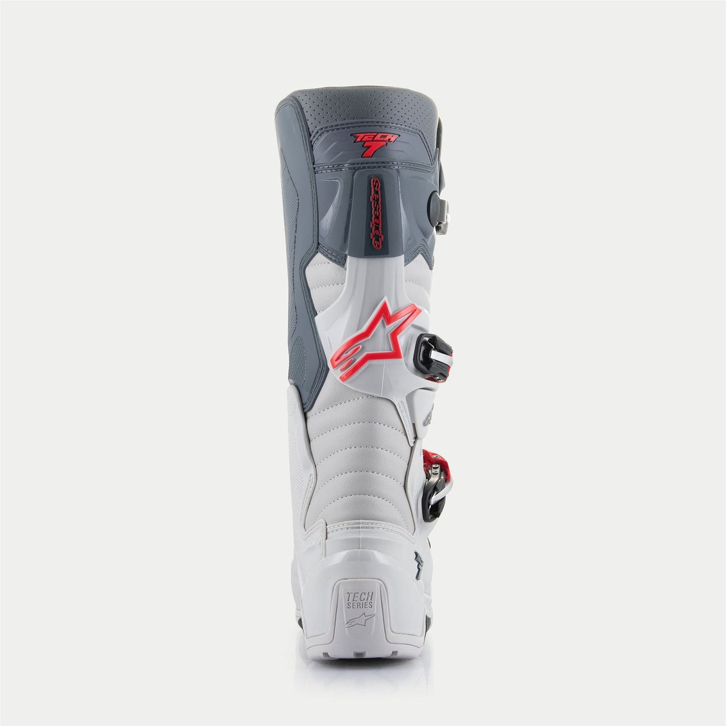 Alpinestars 2025 Tech 7 Enduro Boots Light Grey Dark Grey Bright Red